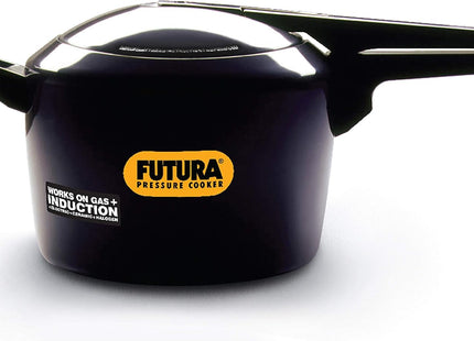 Hawkins Futura Pressure Cooker, Hard Anodised Pressure Cooker, Induction Cooker, Small Cooker, Black