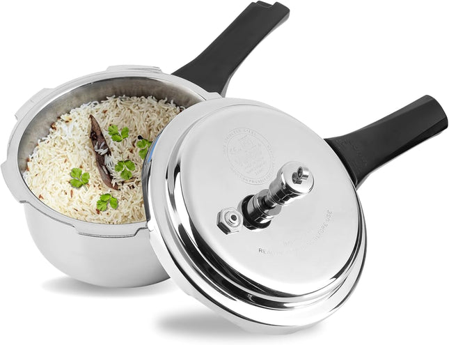Vinod Platinum Triply Stainless Steel Outer Lid Pressure Cooker