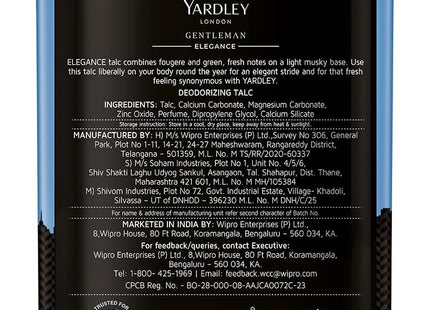 Yardley London Elegance Deodorising Talc for Men 250g