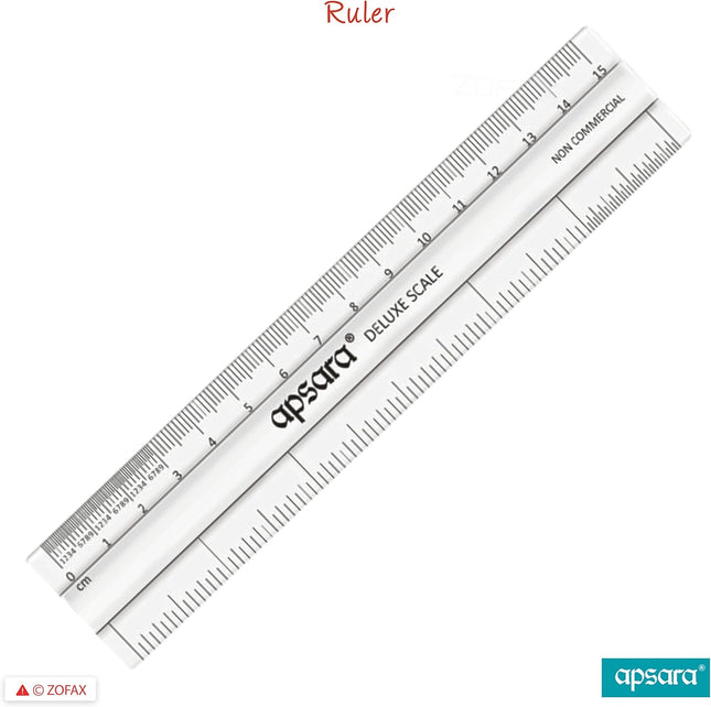 Apsara Platinum 5 Pieces Writing Kit - Pencils + Eraser + Sharpener + Ruler + ZOFAX Black Ball Pen