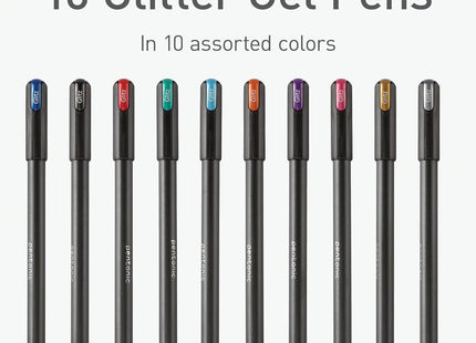 Pentonic Writing Pens | Gel Pen, Ballpoint Pen & Glitter Gel | 0.6mm/0.7mm/1.0mm | 10 & 12 Pack