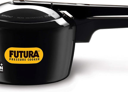 Hawkins Futura Pressure Cooker, Hard Anodised Pressure Cooker, Induction Cooker, Small Cooker, Black