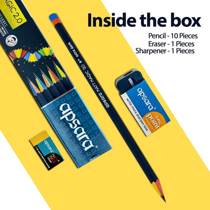Apsara Stationery Collection Pencils Erasers Sharpeners School Writing Drawing Sketching Set