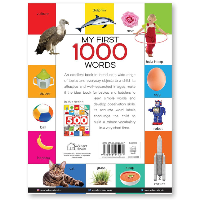 My First 1000 Words: Early Learning Picture Book to learn Alphabet, Numbers, Shapes and Colours, Transport, Birds and Animals, Professions, Opposite Words,