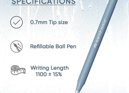 Pentonic Frost 0.7 mm Ball Point Pen | Pastel Pink Body | Red Ink | Set of 10