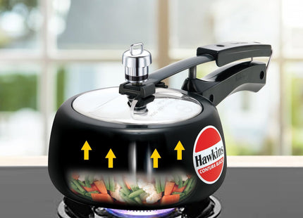 HAWKINS Hard Anodised Pressure Cooker, Aluminum, Contura Black