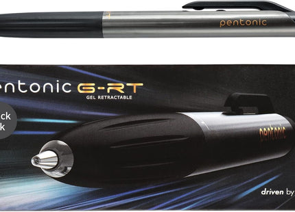 Pentonic GR-T Retractable Gel Pens, 10 Count, Black Ink, 0.7 mm Fine Point, Smooth Writing For Journaling, Note Taking, Office & School (1002363)