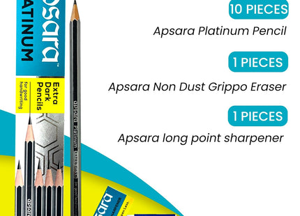 Apsara Stationery Collection Pencils, Erasers & Sharpeners for Writing, Drawing, Sketching & Marking | School Supplies & Gift for Kids