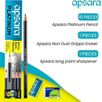 Apsara Stationery Collection Pencils Erasers Sharpeners School Writing Drawing Sketching Set
