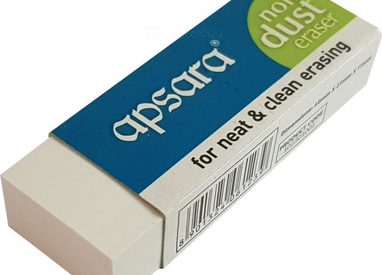 APSARA Non-Dust X-Large Erasers, White, Pack of 5, Jumbo Sleeve Rubbers, Kids School Office Multipack Party Bag Filler, Patel Black Ball Pen