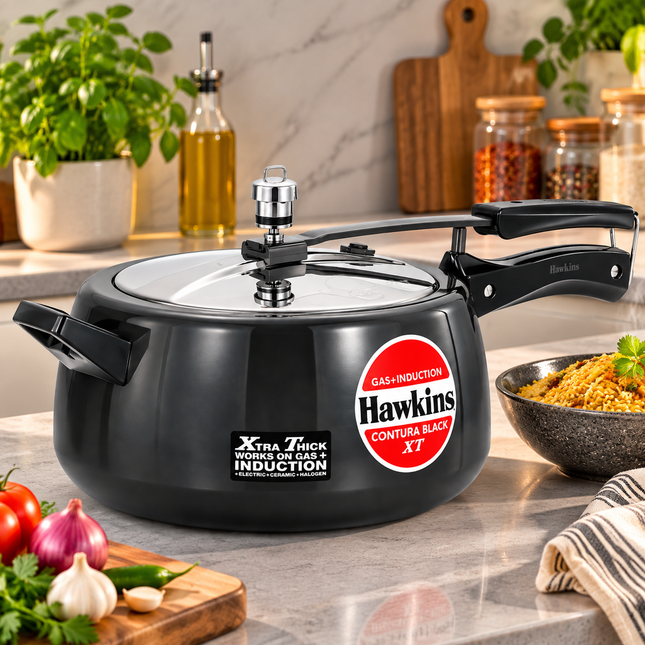 Hawkins Contura Xtra Thick Hard Anodized Pressure Cooker  2L 3L 5L 6.5L Induction Gas Electric