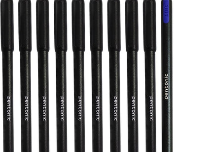 Pentonic Ballpoint Pens | Black, Blue & Red Ink | 0.7mm Fine Tip | Smooth Writing | Pack of 10