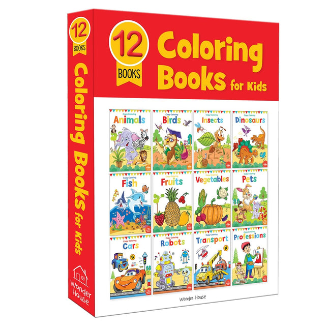 Colouring Books Boxset: Pack of 12 Copy Colour Books For Children (Creative Crayons)