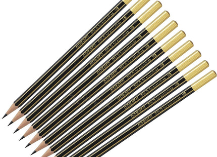 Apsara Gold 10 Wooden Pencils Eraser Sharpener Break-Resistant Lead Office School