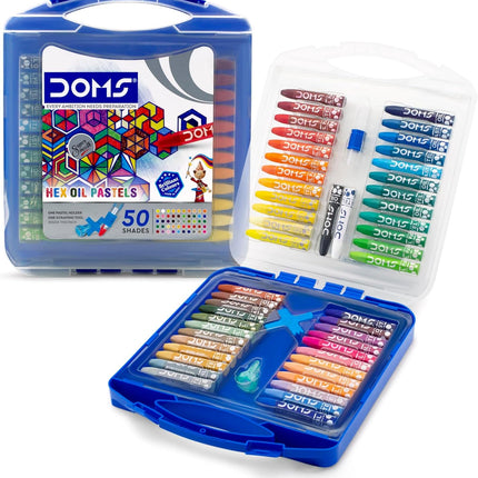 DOMS Art Supplies for Kids Oil Pastels Crayons Water Colours Brush Pens Drawing and Craft Kit