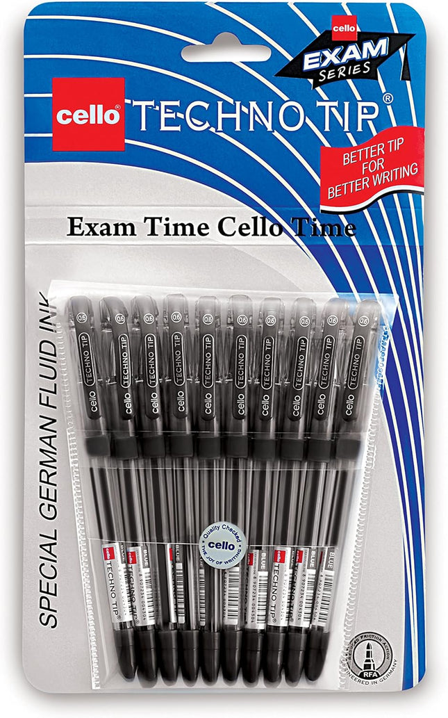 Cello Technotip Ball Pen Set - Pack of 10 (Black)
