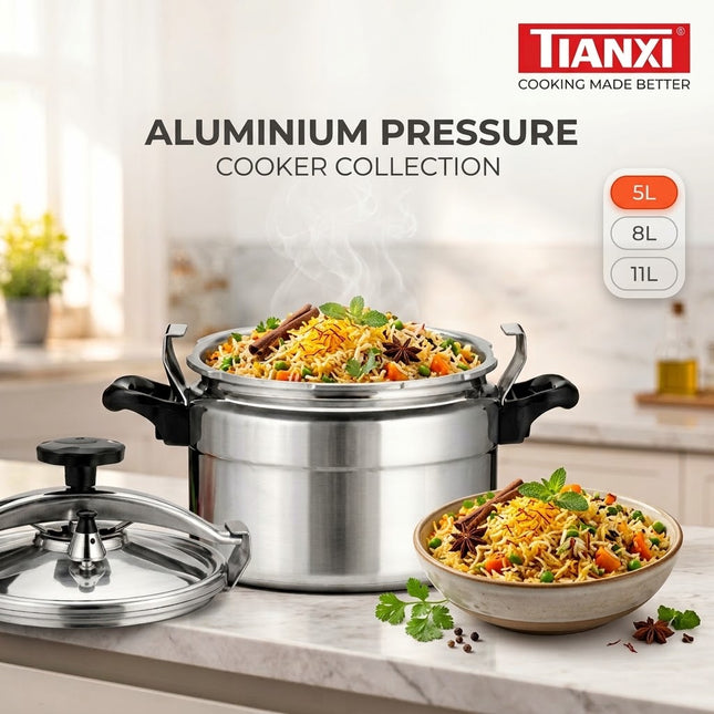 Tianxi Stainless Steel Pressure Cooker 5L 8L 11L Heavy Duty Premium Cooking Cookware Large Capacity Pot