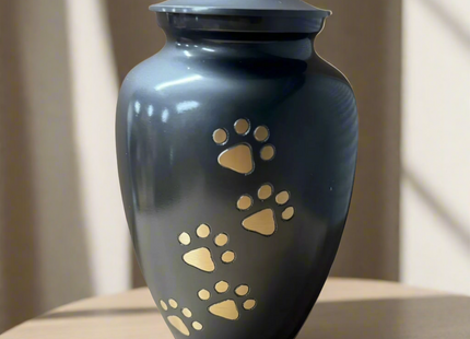 Royal Rapture Urn For Ashes Jar Paw Engraved Dog Cat Pet Funeral Cremation Love Urns Decorative 4" 6" 8" (RJM06)