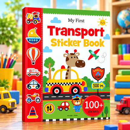 Sticker Activity Books for Kids ABC Alphabet Transport & Travel Learning