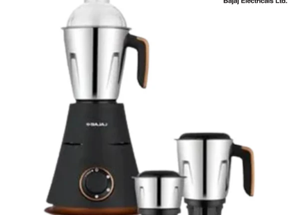 Bajaj Ninja Series Virtue 750W Indian Mixer Grinder Black 3 Stainless Steel Jars, Dry & Wet Grinding, Chutney, Dosa Batter, Seeds & Spices  Indian Plug + International Converter Black
