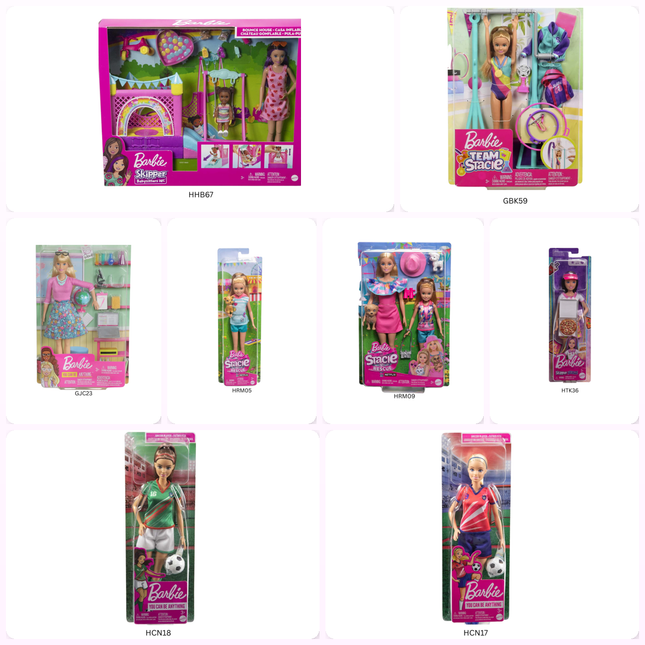 Mattel Barbie & Stacie to the Rescue, Wellness Yoga, Baking & Fashionistas Doll Collection