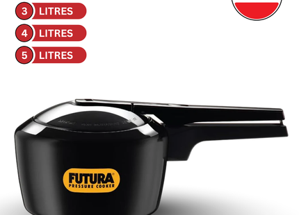 HAWKINS Futura Pressure Cooker, Hard Anodised Inner Lid Pressure Cooker, Small Cooker, Black