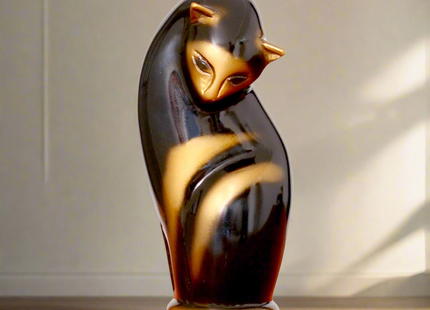 Royal Rapture Cat Kitty Figurine Pet Urn For Ashes Cremation Funeral Memorial Love Urns decorative Alloy 9" (RCM03)