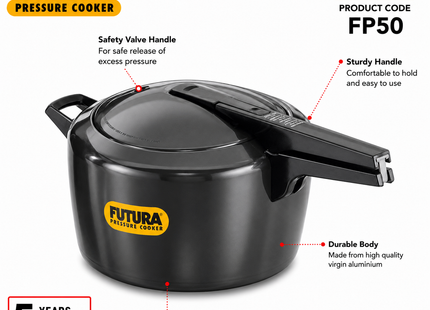 Futura by Hawkins Hard Anodized Pressure Cooker – Black | 2L to 9L