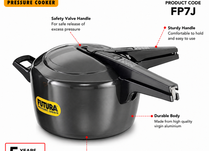 Futura by Hawkins Hard Anodized Pressure Cooker – Black | 2L to 9L