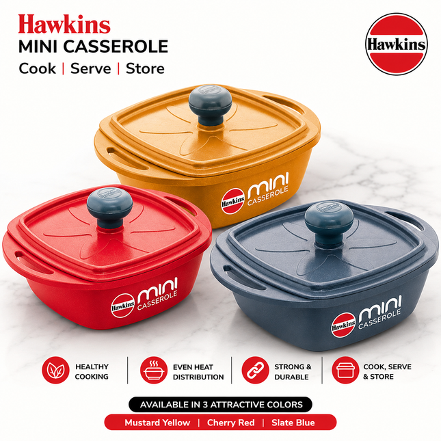Hawkins Mini Casserole 0.75L Non Stick Die Cast Aluminium + Lid
