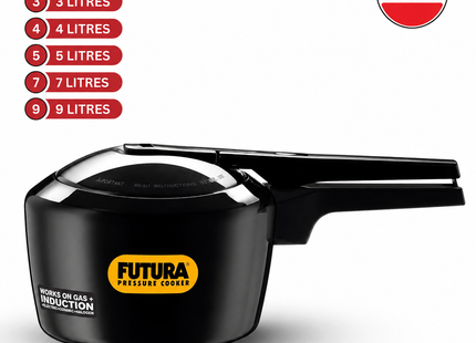 Futura by Hawkins Hard Anodized Pressure Cooker – Black | 2L to 9L