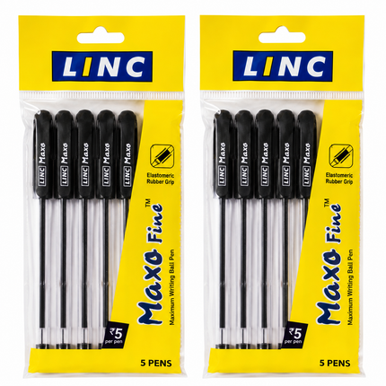 Linc Ball Pens Maxo Fine 0.7mm Pack of 10 Blue Black Ink Signetta Blue Ballpoint Pens