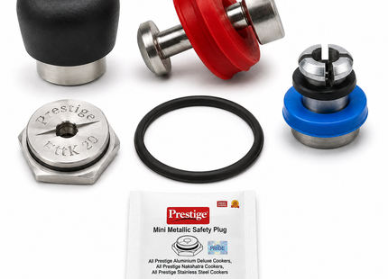 Prestige Pressure Cooker Genuine Replacement Parts – Pressure Regulator, Safety Valves, Pressure Indicator & Sealing Gasket