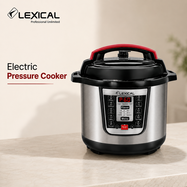 Lexical Germany 6L Electric Pressure Cooker 1000W Digital Multi Cookware EU Plug