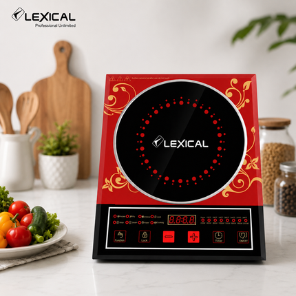 Lexical Germany 2200W Portable Induction Cooktop Touch Control LED Display 7 Cooking Functions EU Plug