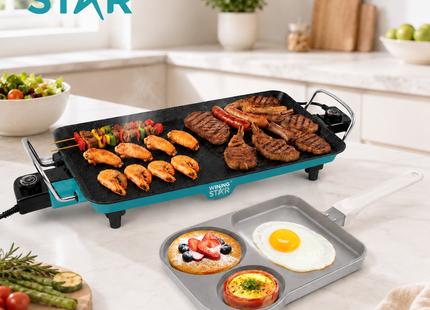 Winning Star Electric Grill Pans Collection | Electric Grill Pan 1600W EU Plug Silver, Electric Grill Pan 1600W UK Plug Silver, Multi-function Breakfast Frying Pan 23 Silver | Models ST-9762, ST-9762, ST-5220 | Cooking Pan
