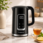 Lexical Germany Electric Kettle 1.7L 2200W Rapid Boil Kettle LED Touch Display Temperature Control