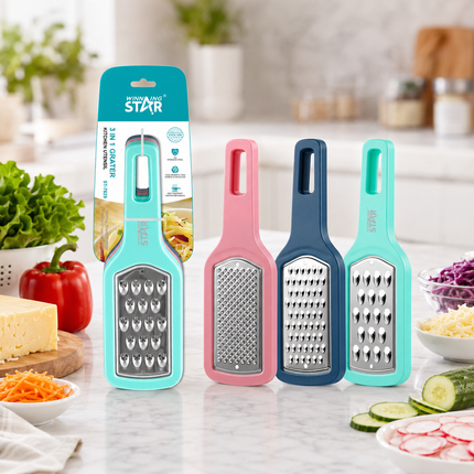 Winning Star 3-in-1 Kitchen Tools Tongs Peeler Grater Stainless Steel