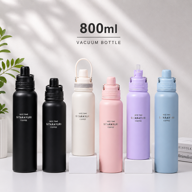 Sitarayuri Magnetic Lid Insulated Cup 600ml 800ml 1000ml Travel Tumbler