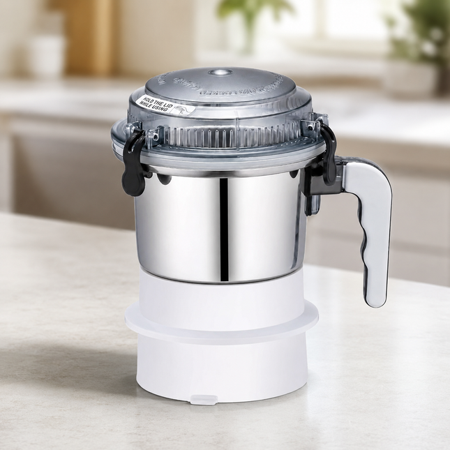 Sujata Mixer Grinder Stainless Steel Jar  400 ml Chutney Jar & 1 L Dome Jar