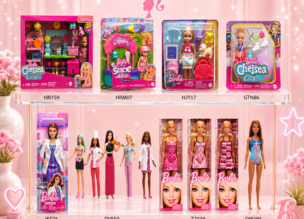 Mattel Barbie & Chelsea Dolls Collection - Beach, Fashion, Career, Travel & Playset Adventures