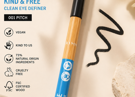 Rimmel Kind & Free Pitch Black Eyeliner – Clean, Bold & Effortless Definition