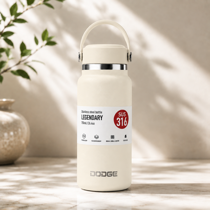 Dodge Stainless Steel Insulated Water Bottle Travel Sport Cup Hot Cold Drinks 550ml 750ml