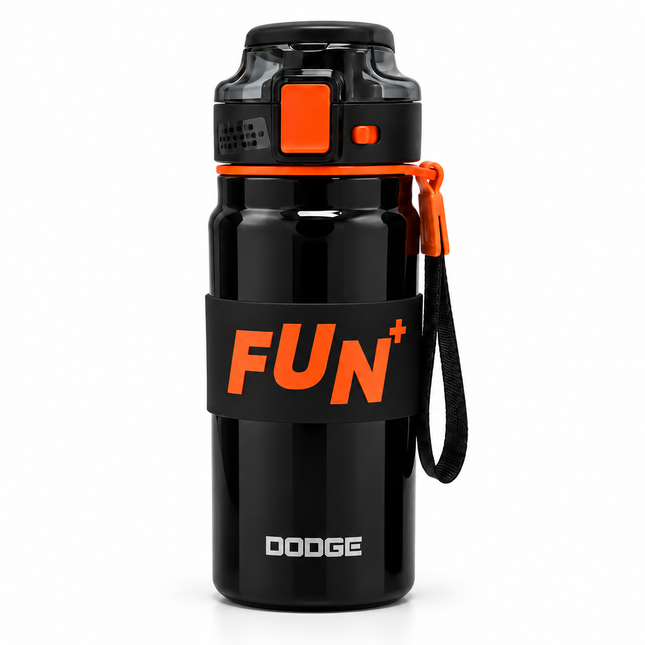 Dodge 800ml Insulated Water Bottle Travel Sport Hot Cold Drinks Carry Strap Coffee Tea