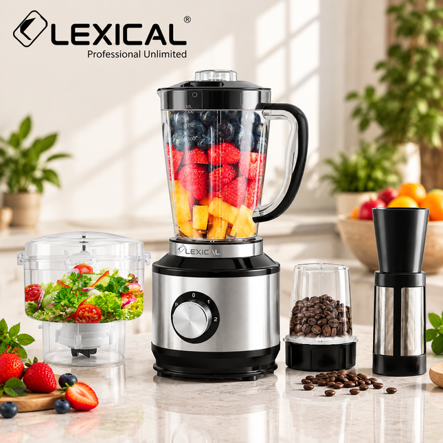 Lexical Germany 600W 4 in 1 Professional Blender Mixer Grinder Juicer Mixie 2L Jar Chopper Coffee Grinder