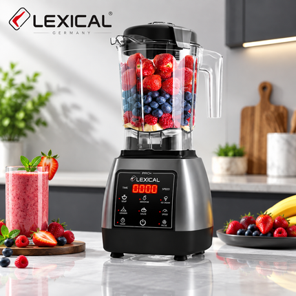 Lexical Germany 2000W Professional Blender Mixer Grinder Juicer Mixie with 2L Unbreakable Jar LED Touch Control 9 Speed Levels Pulse Function Stainless Steel Blades