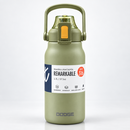 Dodge Stainless Steel Vacuum Flask 1.3L 1.7L Hot Cold Travel Bottle Tea Coffee Water