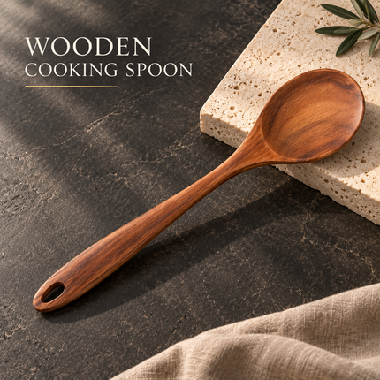 Natural Acacia Wooden Kitchen Utensils Individual or 5, 7, 8, 10 Piece Sets Cooking Slotted Spoon Flat Slotted Spatulas Salad Fork Holder