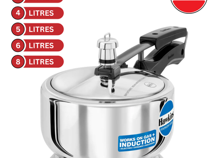 Hawkins Stainless Steel Induction Compatible Pressure Cooker, Silver