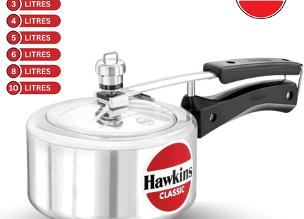 Hawkins Classic Aluminium Pressure Cooker for Kitchen | Gas & Induction Compatible | Durable Safety Valve | India